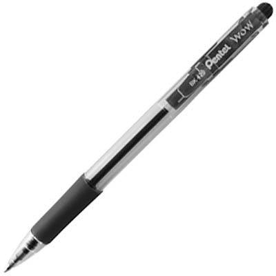 Pentel Wow Retractable Ballpoint Pen 1.0Mm Black BK420-A - SuperOffice