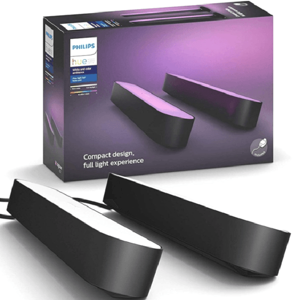Philips 2 Pack Hue Indoor Play LED Light/Lighting Bar Base Double White/Colour Ambient M7820230N7 - SuperOffice