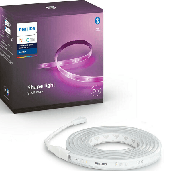 Philips Hue Smart Shape Light Bluetooth 2m LED Lightstrip Plus White & Colour Ambiance Strip Lights HUESTRIPBT - SuperOffice