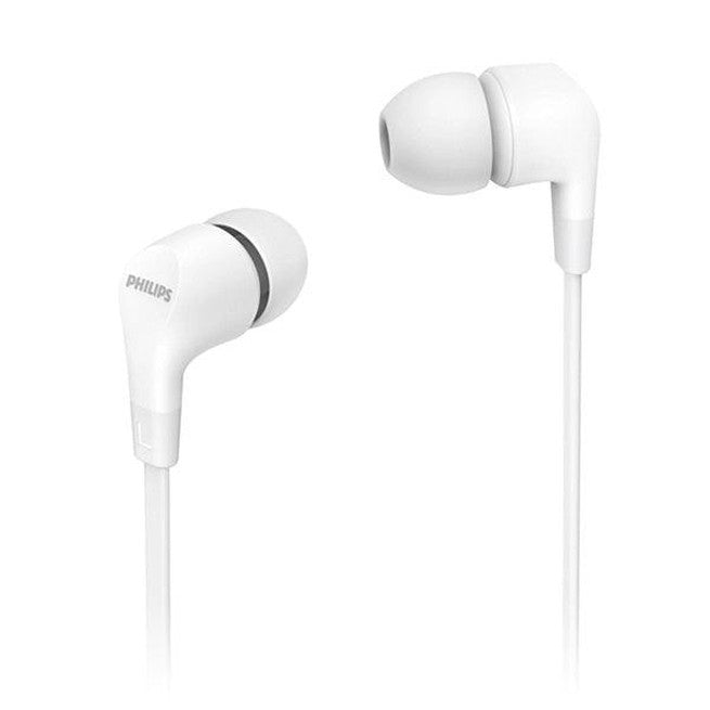 Philips Wired Earbud Gel Earphones 3.5mm White TAE1105WT/00 - SuperOffice