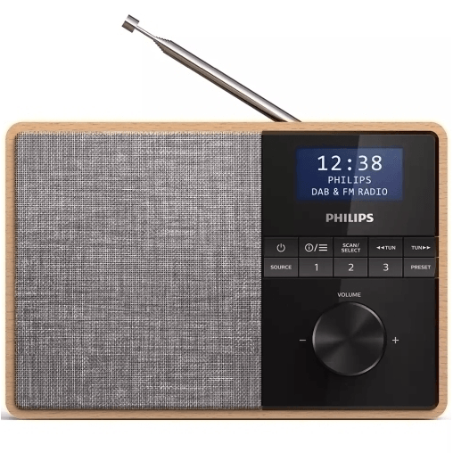 Philips Wooden Radio TAR5505 DAB+/FM Bluetooth LED Clock Alarm & Kitchen Timer TAR5505 - SuperOffice