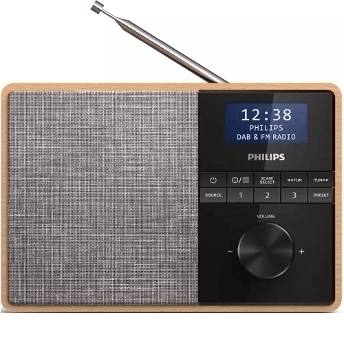 Philips Wooden Radio TAR5505 DAB+/FM Bluetooth LED Clock Alarm & Kitchen Timer TAR5505 - SuperOffice