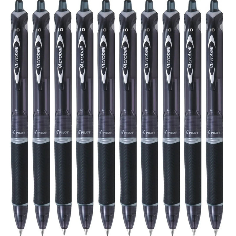 Pilot Acroball Retractable Ballpoint Pen 1.0mm Medium Black Box 10 660221 (Box 10) - SuperOffice
