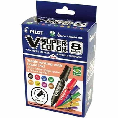 Pilot Begreen V Supercolor Permanent Marker Bullet Point 4.5Mm Assorted Box 8 660199 - SuperOffice