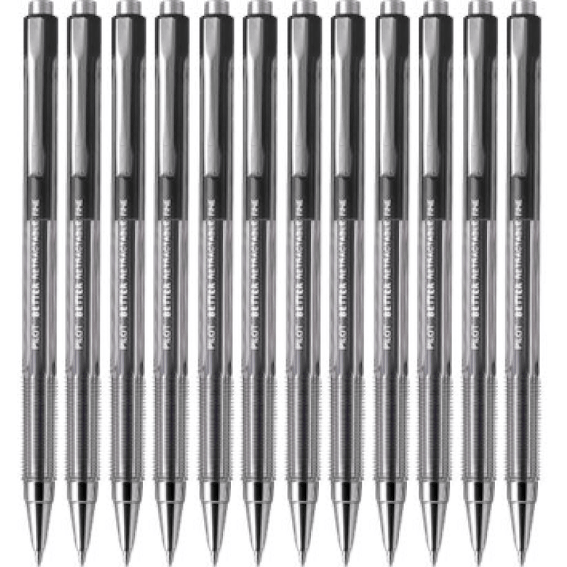 Pilot Better Retractable Ballpoint Pen 0.7mm Fine Black Box 12 BP145F (Black Fine Box 12) - SuperOffice