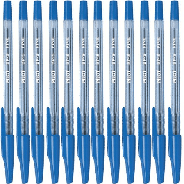 Pilot BP-S Stick Type Ballpoint Pen 0.7mm Fine Blue Box 12 BPSFL (Blue Fine Box 12) - SuperOffice