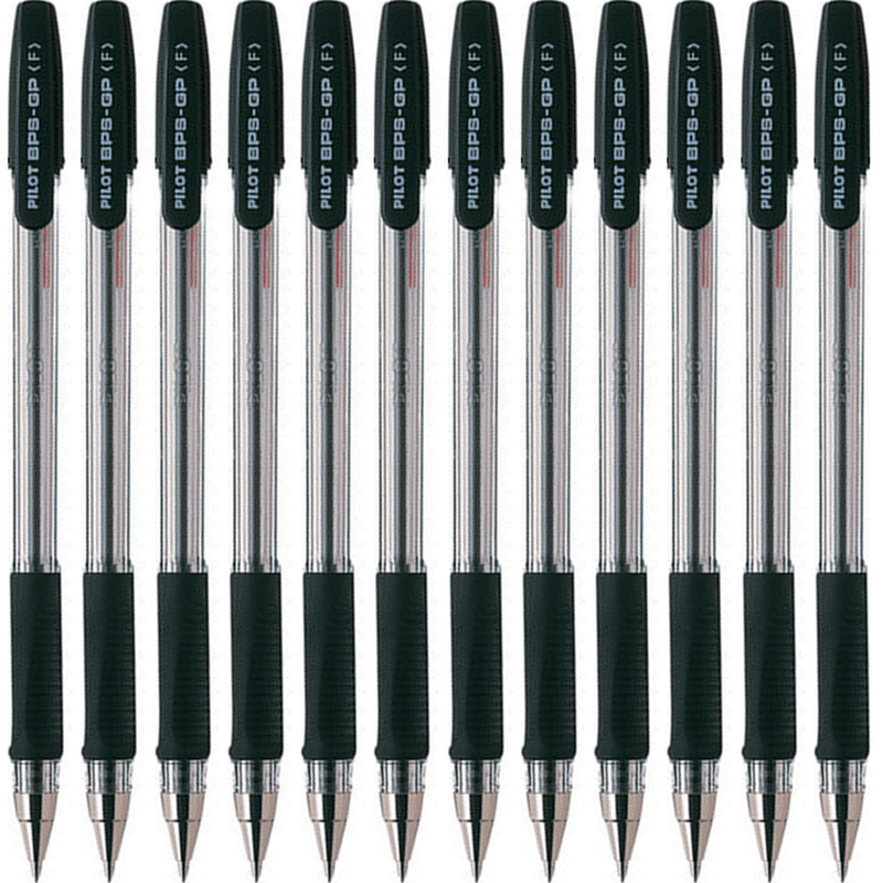 Pilot BPS-GP Ballpoint Pen Fine 0.7mm Black Box 12 623217/BPSGPFB (Fine Box 12) - SuperOffice