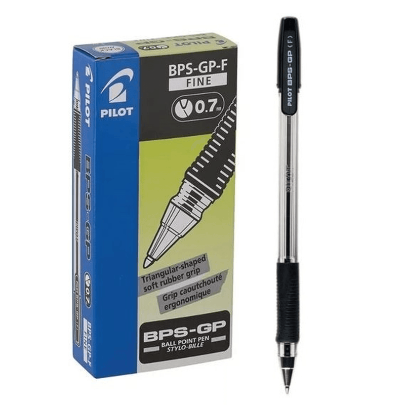 Pilot BPS-GP Ballpoint Pen Fine 0.7mm Black Box 12 623217/BPSGPFB (Fine Box 12) - SuperOffice