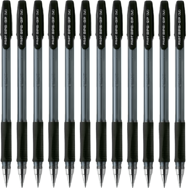 Pilot BPS-GP SuperGrip Ballpoint Pen Medium 1.0mm Black Box 12 BPSGPM (Black Med Box 12) - SuperOffice