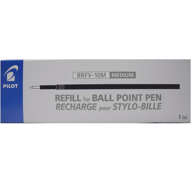 Pilot Brfv-10 Acroball Ballpoint Refill Medium 1.0Mm Black Box 12 625031 (12 Pack) - SuperOffice