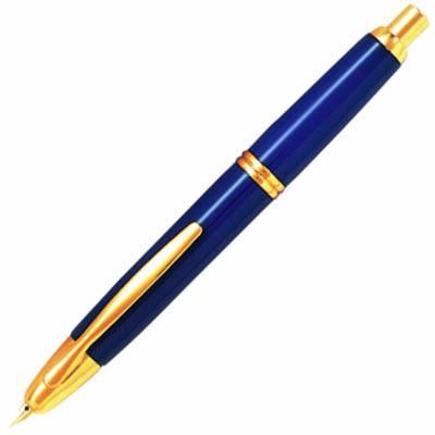 Pilot Capless Fountain Pen Retractable Medium Nib Blue And Gold Barrel 624842 - SuperOffice