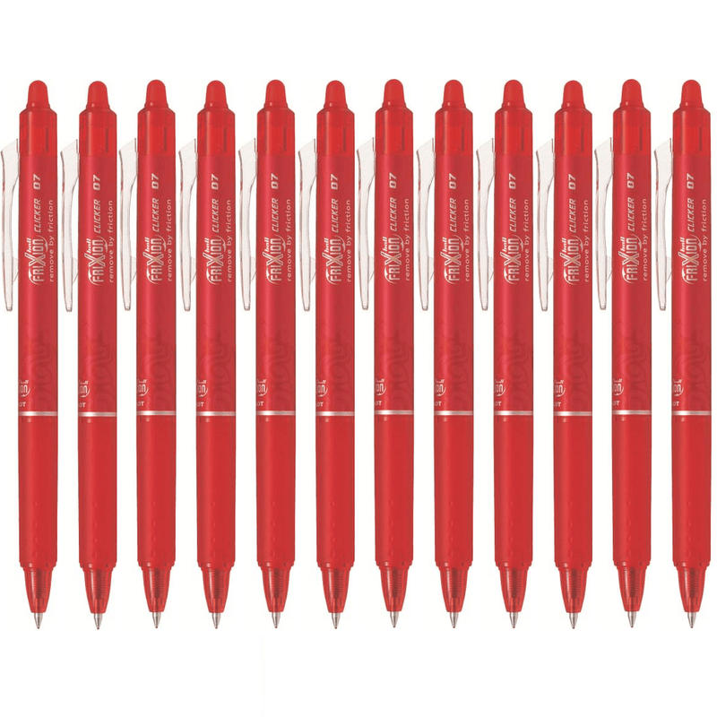 Pilot Frixion Clicker Erasable Gel Ink Pen 0.7mm Red Box 12 BLRTFR7R (Box 12) - SuperOffice