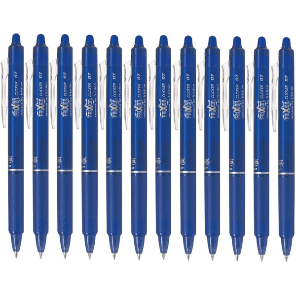 Pilot Frixion Clicker Retractable Erasable Gel Ink Pen 0.7mm Blue Box 12 BLRTFR7L (Box 12) - SuperOffice