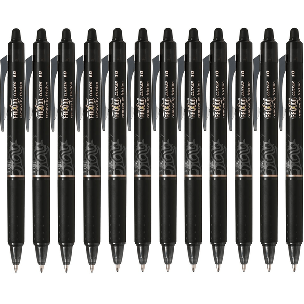 Pilot Frixion Clicker Retractable Erasable Gel Ink Pen 1.0mm Black Box 12 622870 (Box 12) - SuperOffice