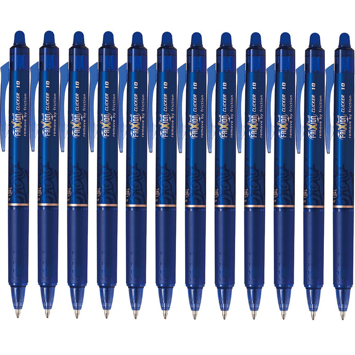 Pilot Frixion Clicker Retractable Erasable Gel Ink Pen 1.0mm Blue Box 12 622871 (Box 12) - SuperOffice
