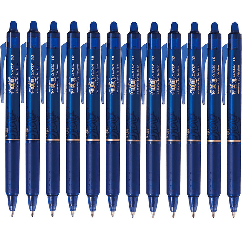 Pilot Frixion Clicker Retractable Erasable Gel Ink Pen 1.0mm Blue Box 12 622871 (Box 12) - SuperOffice