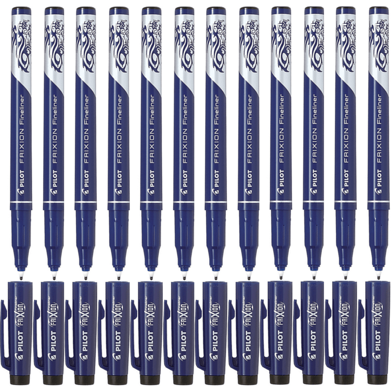 Pilot Frixion Erasable Fineliner Pen 0.45mm Black Box 12 622680 (Box 12) - SuperOffice