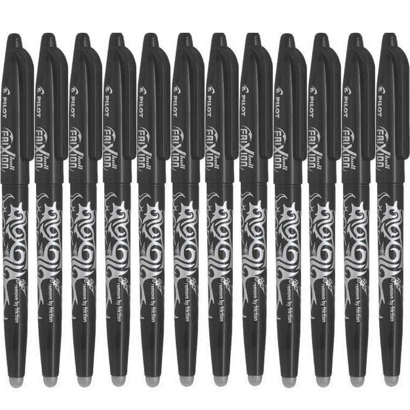Pilot Frixion Erasable Gel Ink Pen 0.7mm Black Box 12 BLFR7B - SuperOffice