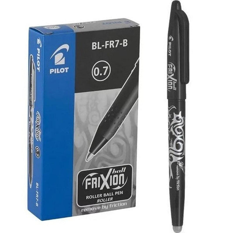 Pilot Frixion Erasable Gel Ink Pen 0.7mm Black Box 12 BLFR7B - SuperOffice