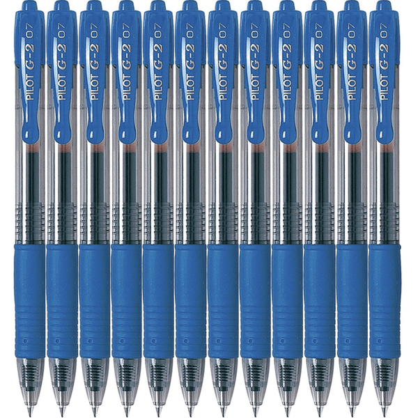 Pilot G2 Gel Ink Pen Retractable 0.7mm Fine Blue Box 12 G-2 BLG27L/622510 (Box 12) - SuperOffice