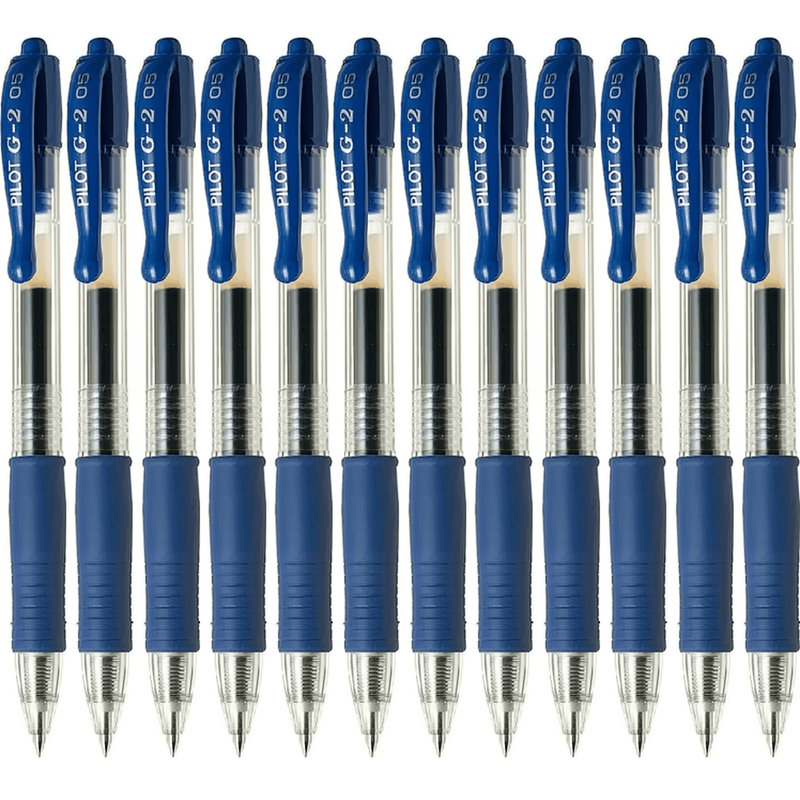Pilot G2 Retractable Gel Ink Pen Extra Fine 0.5mm Blue Box 12 622507 (Box 12) - SuperOffice