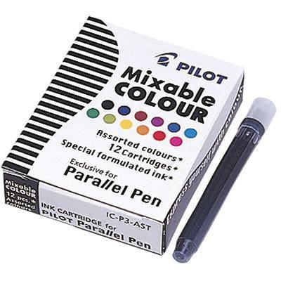 Pilot Parallel Pen Ink Cartridge Assorted Pack 12 616105 - SuperOffice