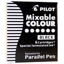 Pilot Parallel Pen Ink Cartridge Black Pack 6 616107 - SuperOffice
