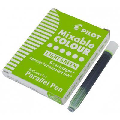 Pilot Parallel Pen Ink Cartridge Light Green Pack 6 616114 - SuperOffice