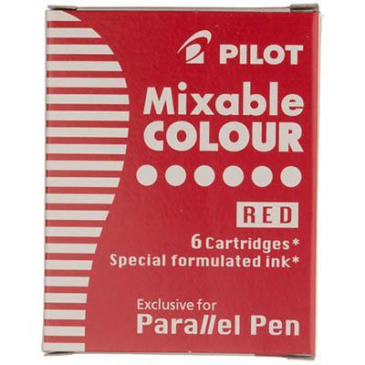 Pilot Parallel Pen Ink Cartridge Red Pack 6 616110 - SuperOffice