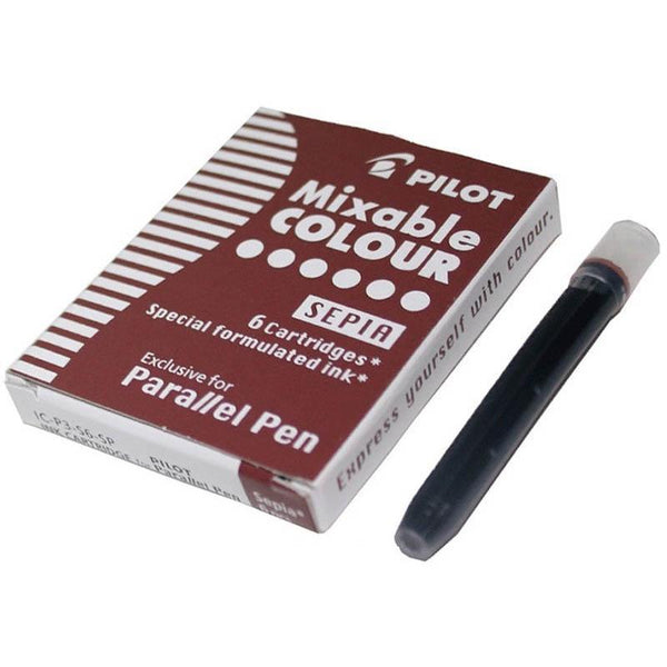 Pilot Parallel Pen Ink Cartridge Sepia Pack 6 616111 - SuperOffice