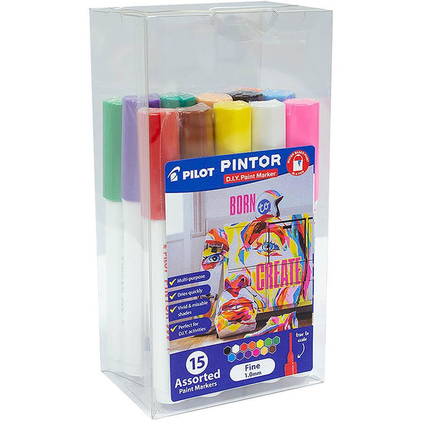 Pilot Pintor Paint Marker Fine Bullet Point 1.0Mm Assorted Pack 15 637070 - SuperOffice