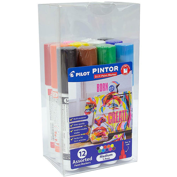 Pilot Pintor Paint Marker Medium Bullet Point 1.4Mm Assorted Pack 12 637071 - SuperOffice