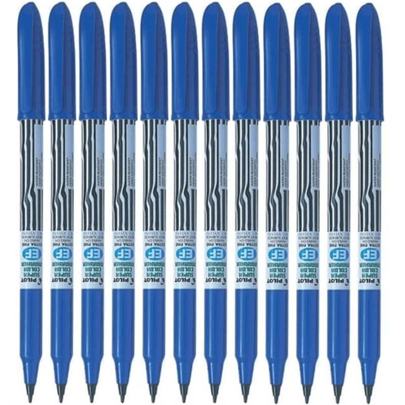 Pilot Scan-EF Super Colour Permanent Marker Bullet Extra Fine 2.0Mm Blue Box 12 603602 - SuperOffice