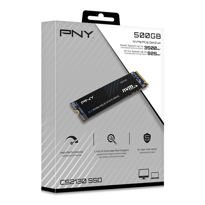 PNY Solid State Drive CS2130 SSD M.2 NVMe 500GB Memory M280CS2130-500-RB - SuperOffice