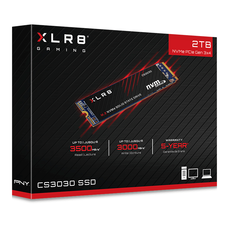 PNY Solid State Drive XLR8 CS3030 M.2 NVMe SSD 2TB PCIe M280CS30302TBRB - SuperOffice