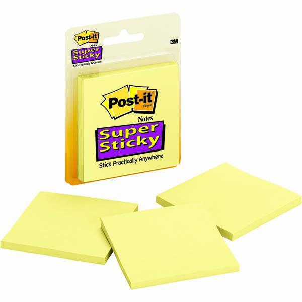 Post-It 3321-Sscy Super Sticky Notes 76 X 76Mm Yellow Pack 3 70071393592 - SuperOffice