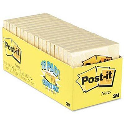 Post-It 654-18Cp Original Notes 76 X 76Mm Yellow Cabinet Pack 18 65418CP - SuperOffice