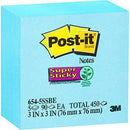 Post-It 654-5Ssbe Super Sticky Notes 76 X 76Mm Electric Blue 654-5SSBE - SuperOffice