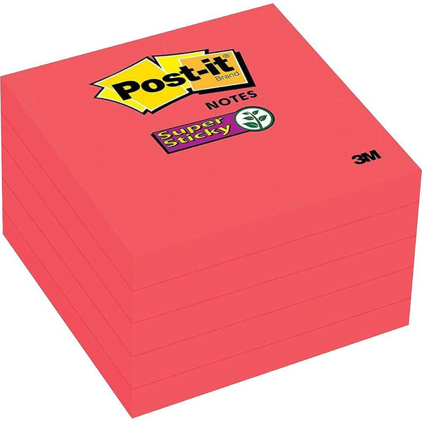 Post-It 654-5Ssrr Super Sticky Notes 76x76mm Red Pack | SuperOffice