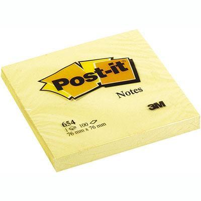 Post-It 654 Original Notes 76 X 76Mm Yellow 70070080877 - SuperOffice