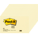 Post-It 655 Sticky Notes 76x127mm Large Rectangle Yellow Pack 12 Pads 70005128395 (12 Pads) - SuperOffice