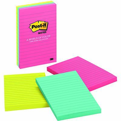 Post-It 660-3An Lined Notes 101 X 152Mm Capetown Pack 3 70005249498 - SuperOffice