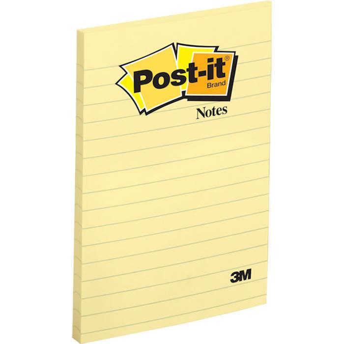 Post-It 660 Ruled Lines Sticky Notes Yellow Pack 12 98x149mm 70016035019 (12 Pads) - SuperOffice