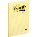 Post-It 660 Ruled Lines Sticky Notes Yellow Pack 5 98x149mm 70016035019 (5 Pads) - SuperOffice