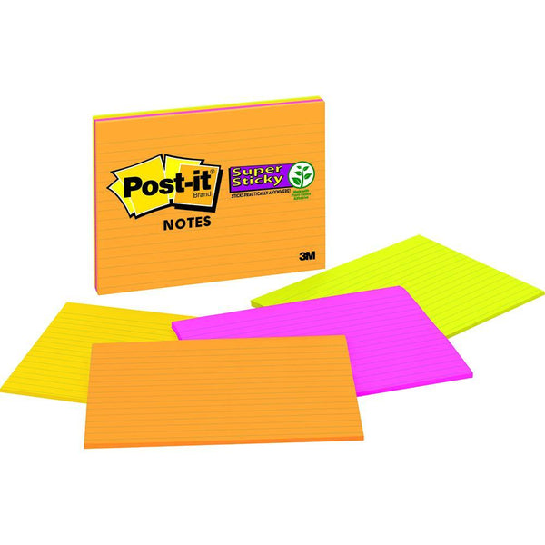 Post-It 6845-Sspl Super Sticky Lined Notes 149 X 200Mm Rio De Janeiro Pack 4 6845SSPL - SuperOffice