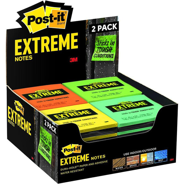 Post-It Extrm33-Cntrtp Extreme Notes 76 X 76Mm Assorted Pack 2 EXTRM33-CNTRTP - SuperOffice