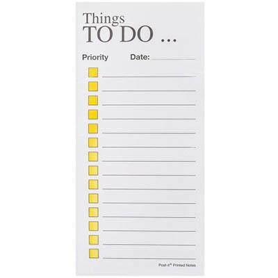 Post-It Pt06 Note Pads Things To Do 70 X 148Mm Yellow On White AB010577414 - SuperOffice