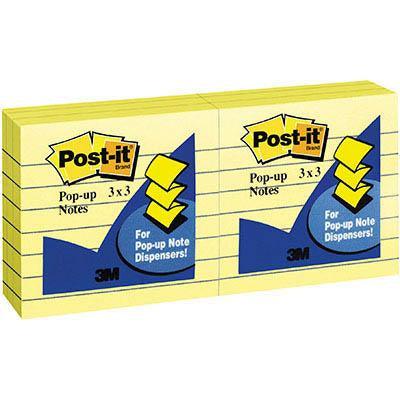 Post-It R335-Yl Pop-Up Lined Notes 76 X 76Mm Yellow Pack 6 70005030575 - SuperOffice