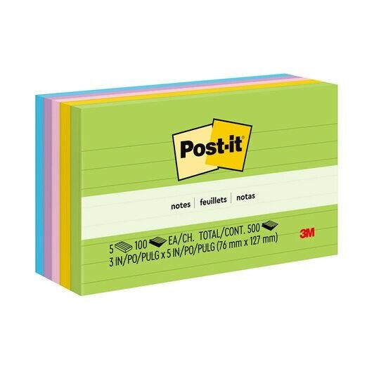 Post-it Sticky Notes Ruled Lines 76x127mm Jaipur Collection Pack 5 Pads 70007062659 - SuperOffice