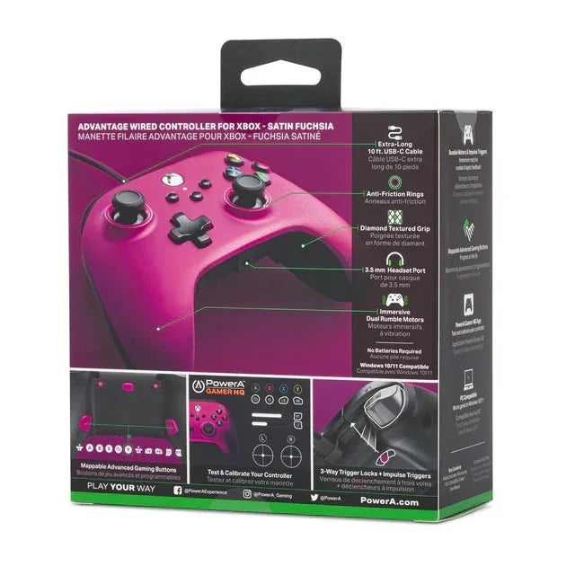 PowerA Advantage Wired Controller for Xbox Series X|S Satin Fuchsia XBGP0182-01 - SuperOffice